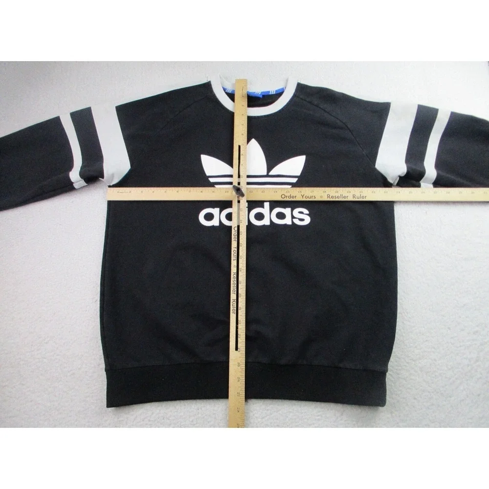 VTG Adidas Sweater‎ Mens 2XL Trefoil Crewneck Universal Black White Sweatshirt